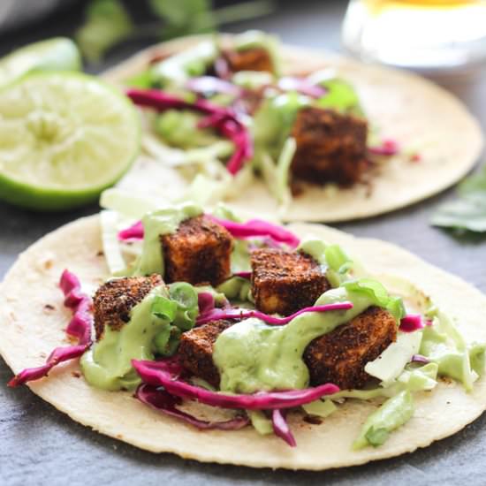 Crispy Blackened Tofu Tacos