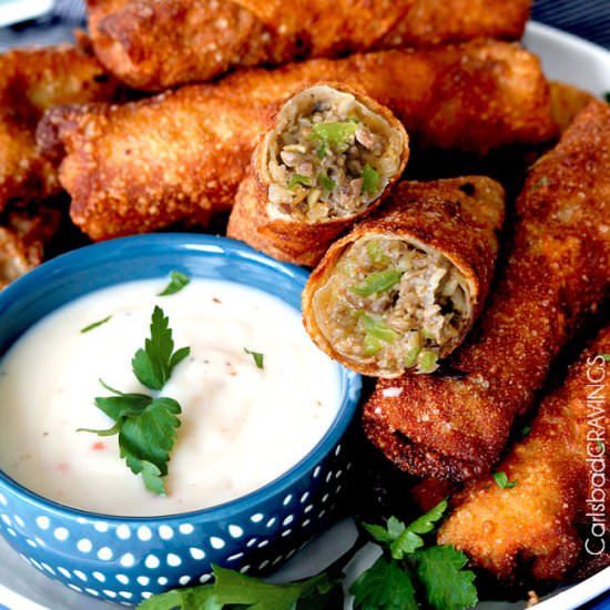 Philly Cheesesteak Egg Rolls