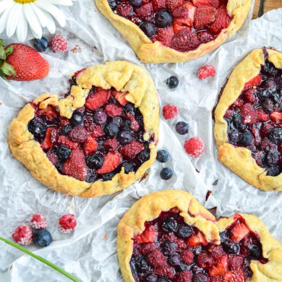 Rustic Mixed Berry Heart Tarts