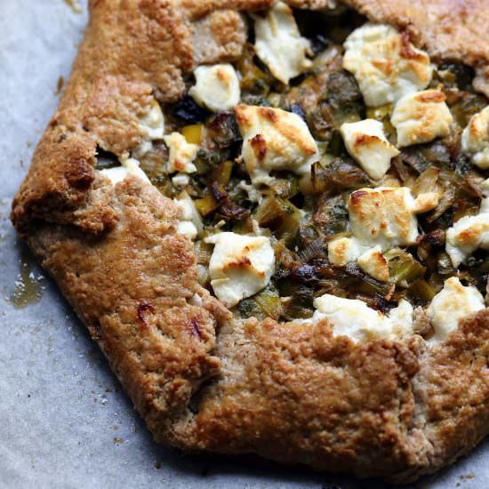 Leek and goat cheese galette