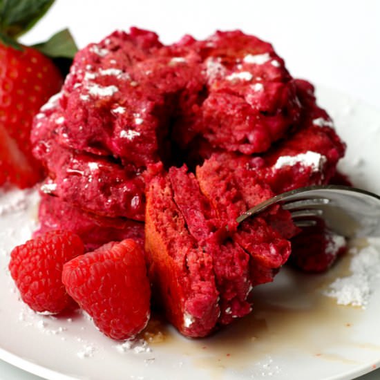 Red Pancakes Made with Beets