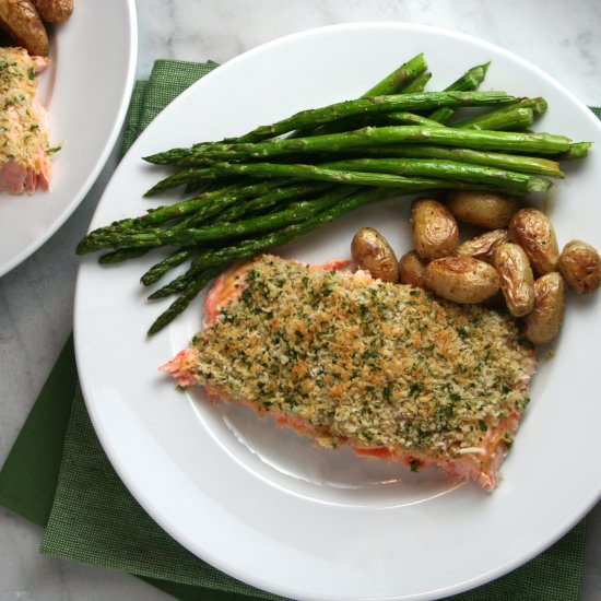 Panko-Crusted Mustard Salmon