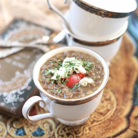 Lentil Soup with Goat Cheese