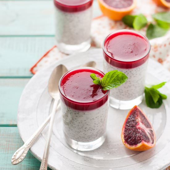 Blood Orange Coconut Chia Pudding