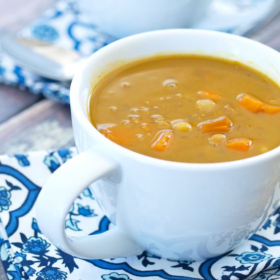 Coconut Curry Chickpea Lentil Soup