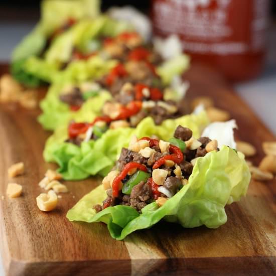 Beef & Mushroom Thai Lettuce Cups