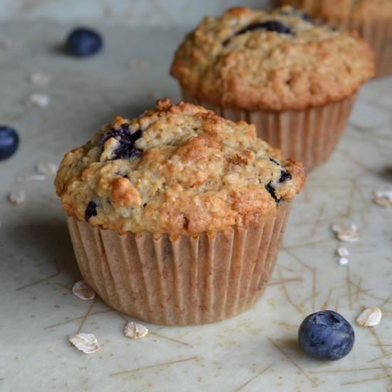 Healthy Blueberry Oat Muffins