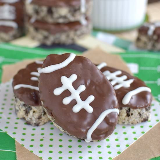 Mint Football Rice Krispie Treats