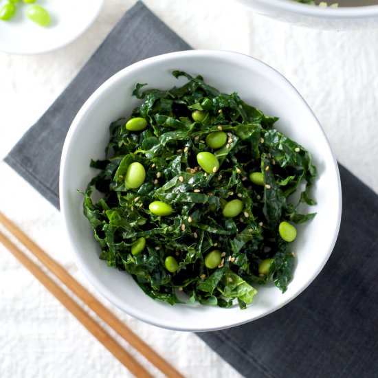 Shredded Kale + Edamame Salad