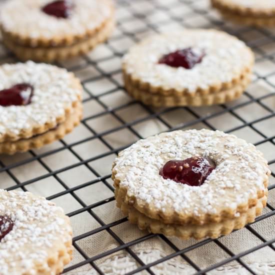 Pecan Linzer Heart Cookie