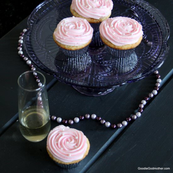 Champagne and Strawberry Cupcakes