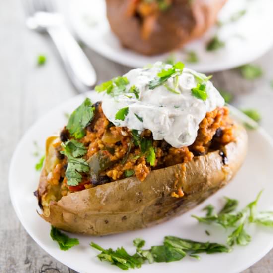 Enchilada Stuffed Sweet Potatoes
