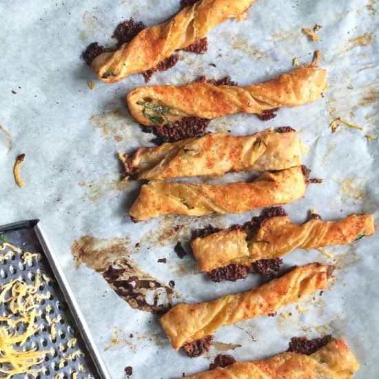 Cheesy Tomatillo Bread Sticks