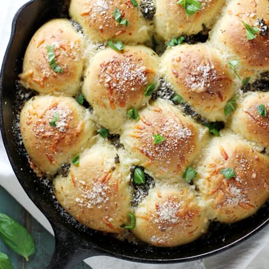 Parmesan Pesto Skillet Rolls