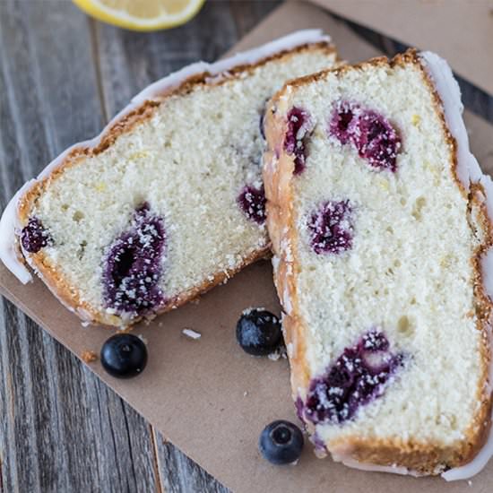 Glazed Blueberry Lemon Pound Cake