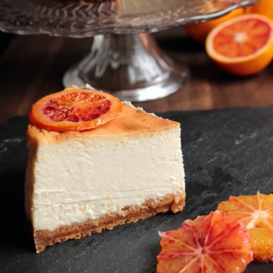 Baked blood orange cheesecake