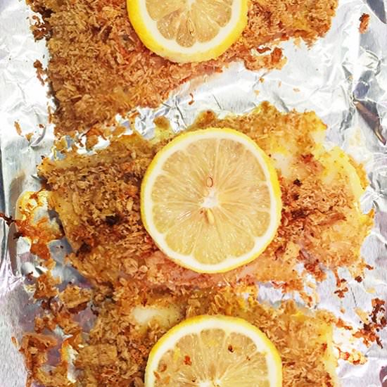 Baked Triscuit Crusted Cod