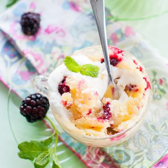 Blackberry Lemon Mug Cake
