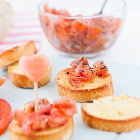 Valentine’s Day Bruschetta Bites