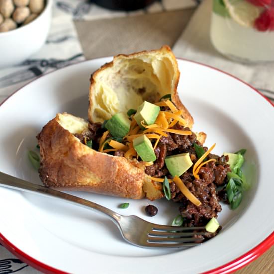 Chili-Filled Cornmeal Popovers