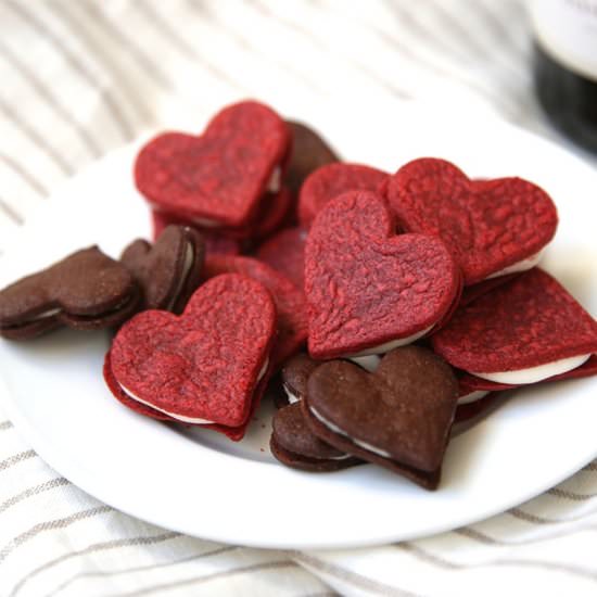 Red Velvet Sandwich Cookies