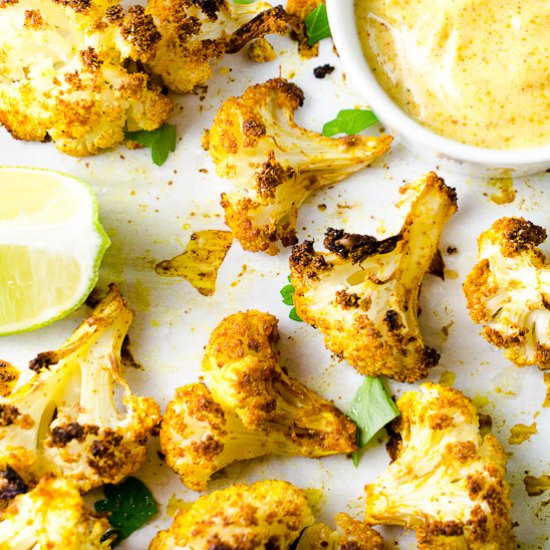 Curried Lime Cauliflower Bites