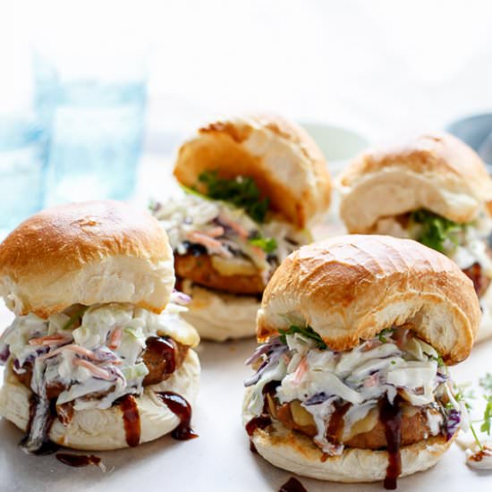Bbq Turkey and ‘Slaw Burgers