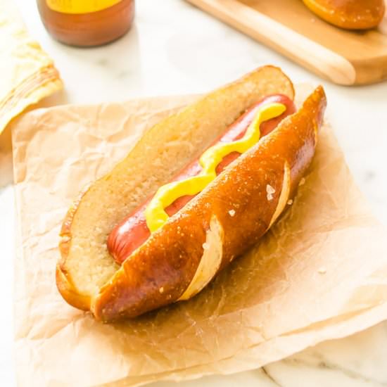 Soft Pretzel Hot Dog Buns