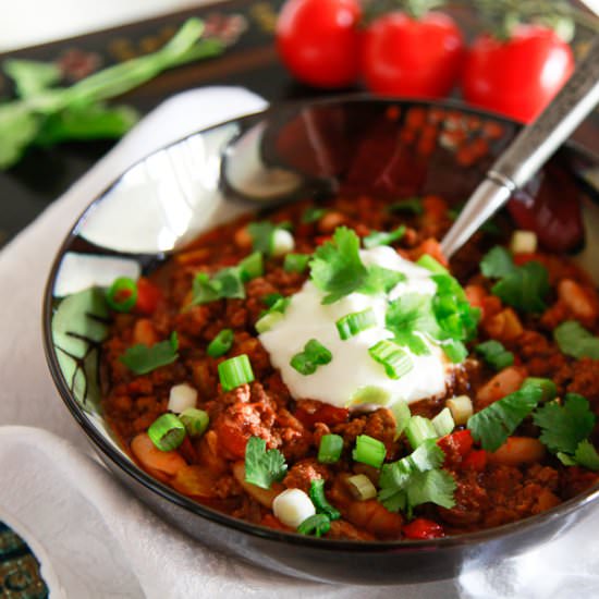 Healthy Chicken Chili with Beer