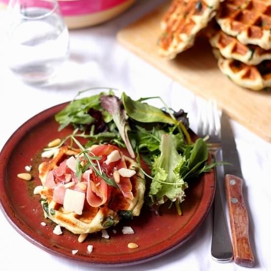 Ham, Cheese & Spinach Waffle