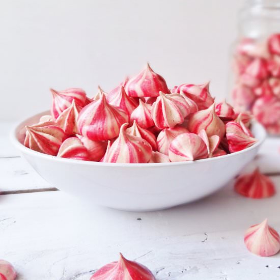 Raspberry Meringue Kisses