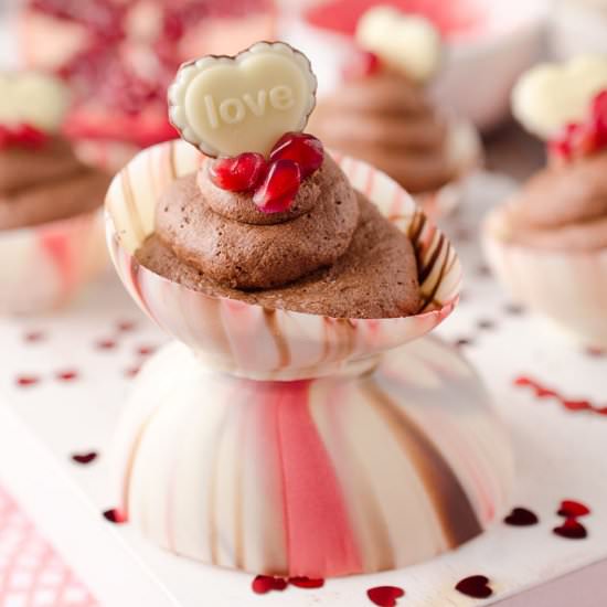 Pomegranate Chocolate Mousse Bowls