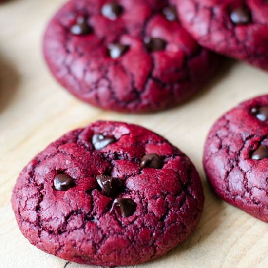 Red Velvet Chocolate Chip Cookies