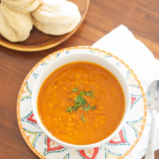 Pumpkin Coconut Lentil Soup