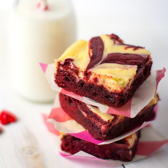 Red Velvet Cream Cheese Brownies