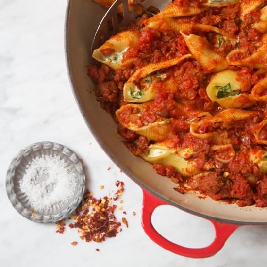 Chorizo Stuffed Shells