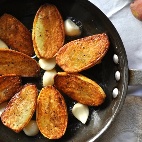 roasted garlic fondant potatoes