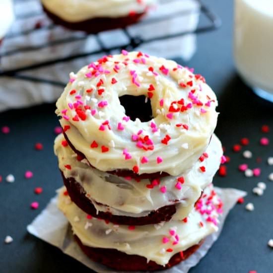 Baked Red Velvet Donuts