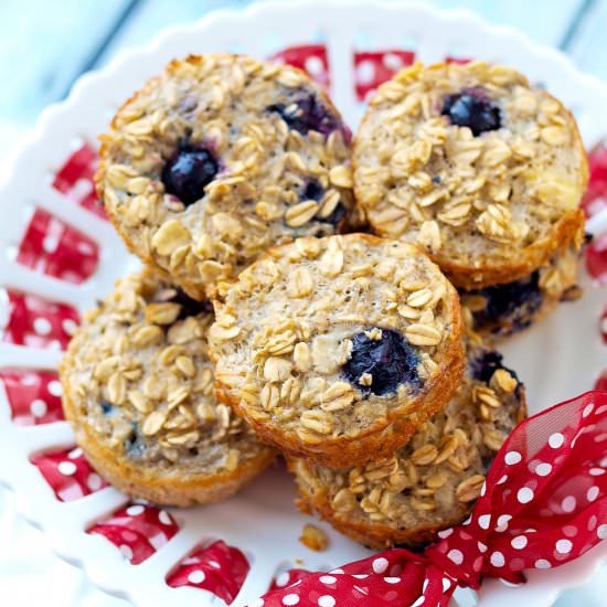 Blueberry Baked Oatmeal Muffin Cups
