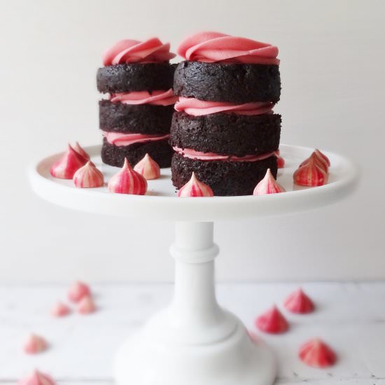 Mini Chocolate Raspberry Cakes