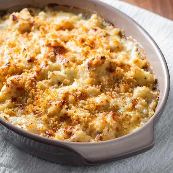 Smoky Cheddar Cauli Gratin