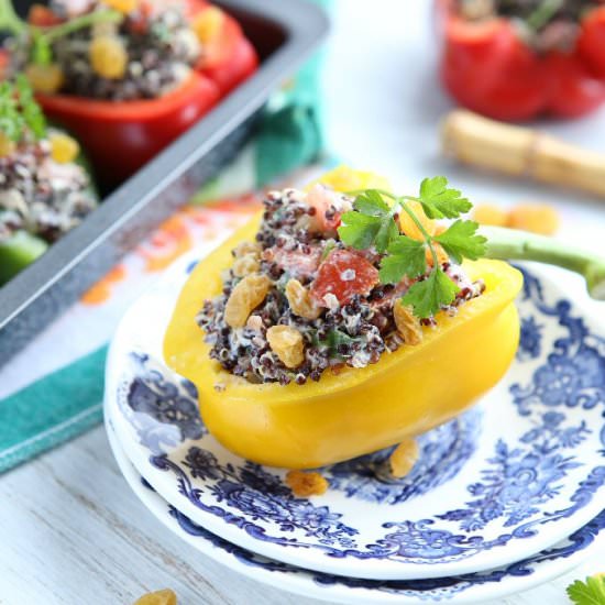Black Quinoa stuffed Bell Peppers