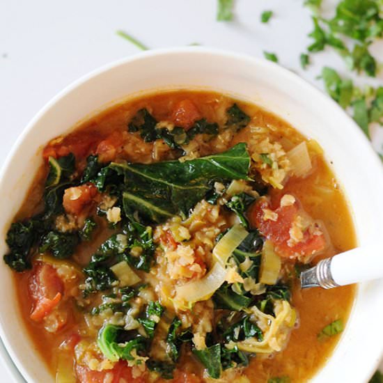 Red Lentil and Veggie Soup