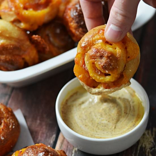 Easy Ham & Cheese Pretzel Pinwheels