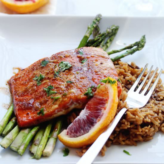 Blood Orange Glazed Salmon