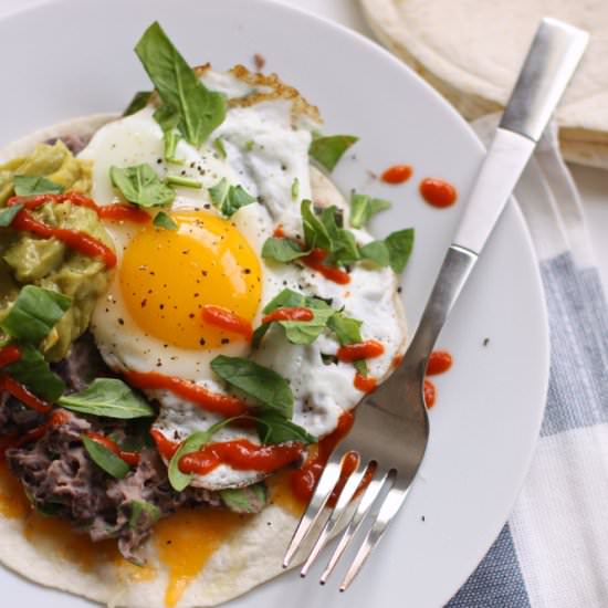 Black Bean and Fried Egg Tostadas