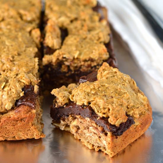 Peanut Butter Oat Fudge Bars