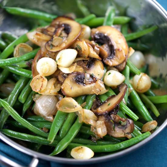 Haricot Verts with Mushrooms