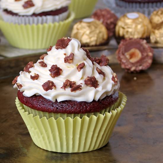 Red Velvet Ferrero Rocher Cupcakes