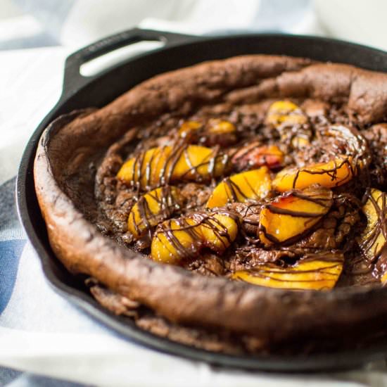 Peach Chocolate Dutch Baby